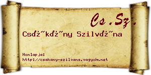 Csákány Szilvána névjegykártya